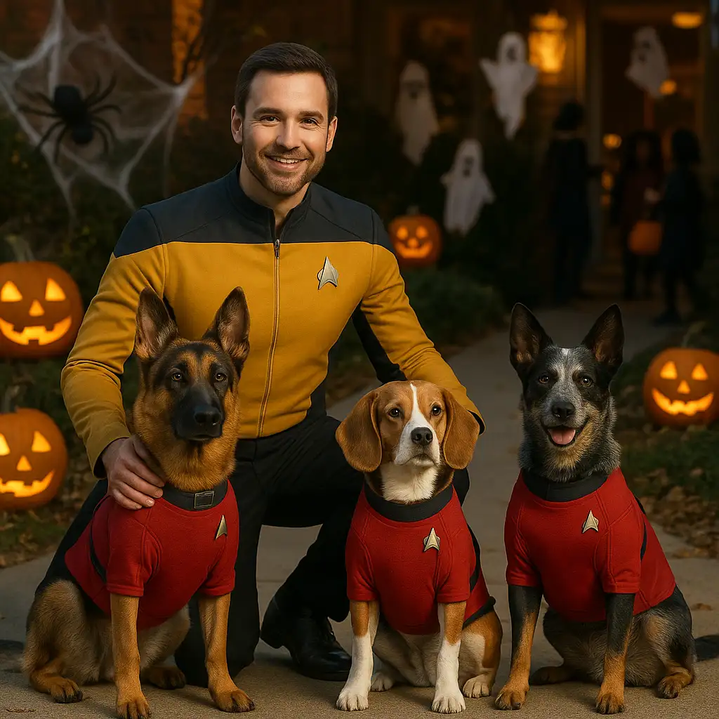 Matching Movie and TV Halloween Costume Ideas for pet parents and their dogs.